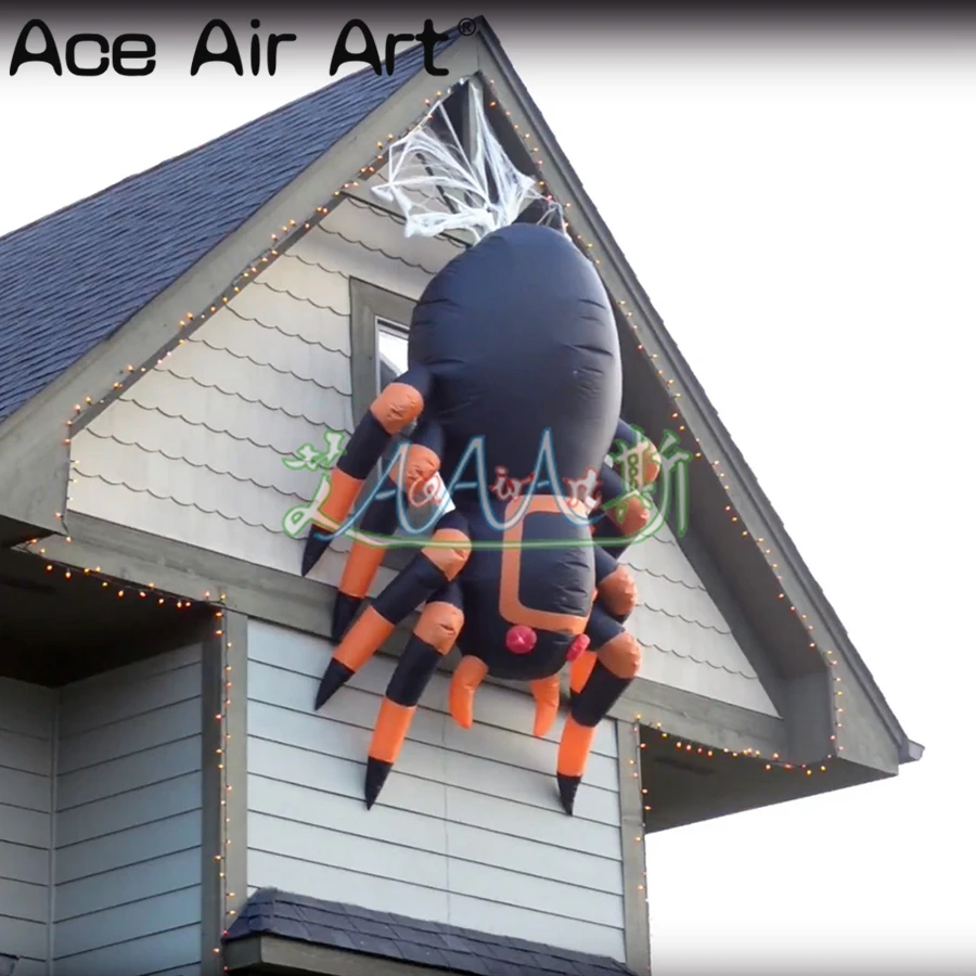 Захватывающий большой надувной паук поднимающийся вверх и вниз Реплика животных