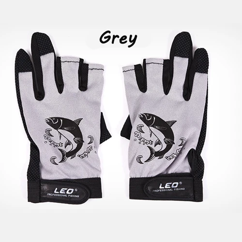 1Pair 3 Finger Cut Rubber Anti-slip Breathable Glove Non-Slip Fishing Gloves Outdoor Sport Neoprene Protection Fish Equipment - Цвет: Черный