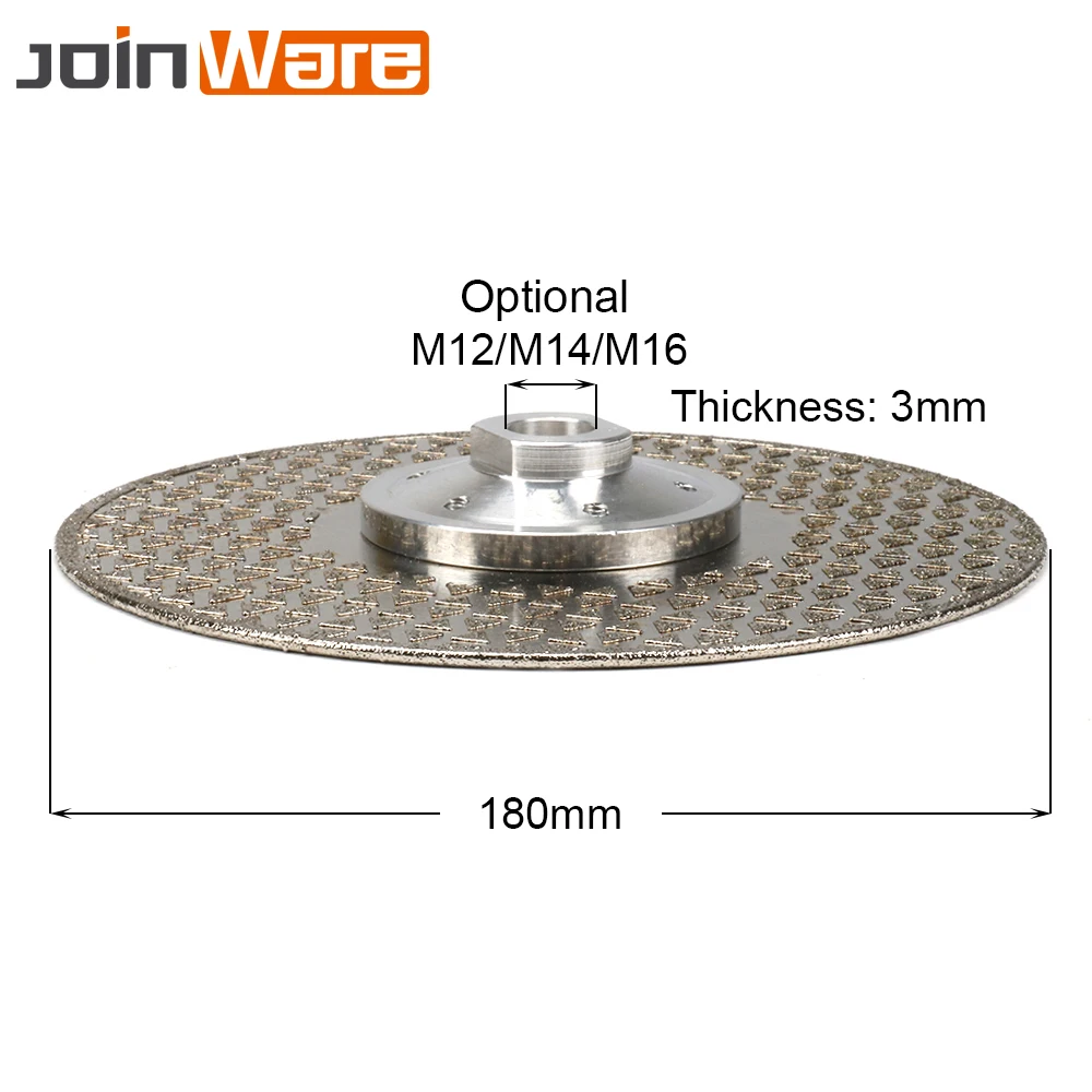 180mm 6holes 40Grit "-9" алмазный отрезной диск с электролитическим покрытием шлифовальные дисковые пилы с двойным покрытием Алмазное Колесо с фланцем M12 M14 M16 1 шт - Цвет: 180mm 6holes 40Grit