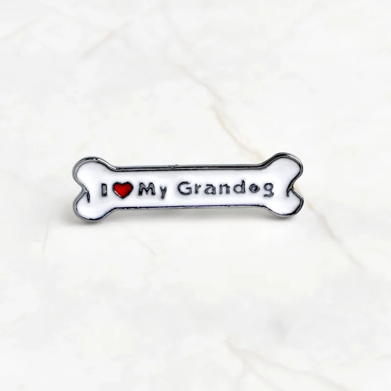 I Love My Grandog Эмалированная булавка с надписью «I Love My Dog granddog Agility Crazy Dogs», милая мультяшная брошь с костями, ювелирный значок, джинсовая сумка, подарок для собаки, питомца - Окраска металла: I Love My Grandog