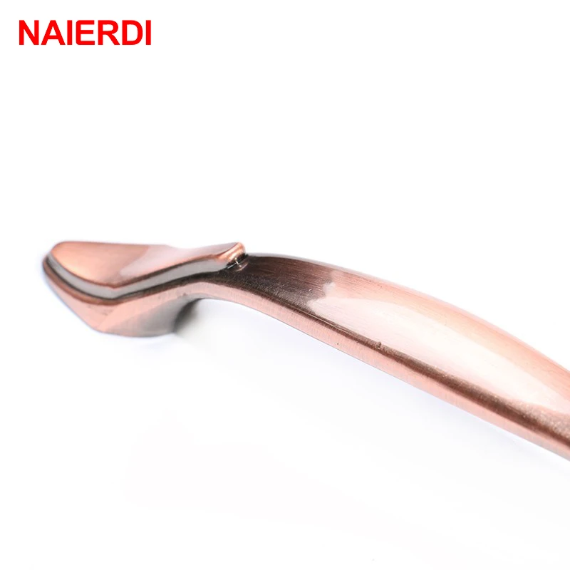 5 шт NAIERDI ручки для шкафа кухонного современный Европейский красный бронзовые