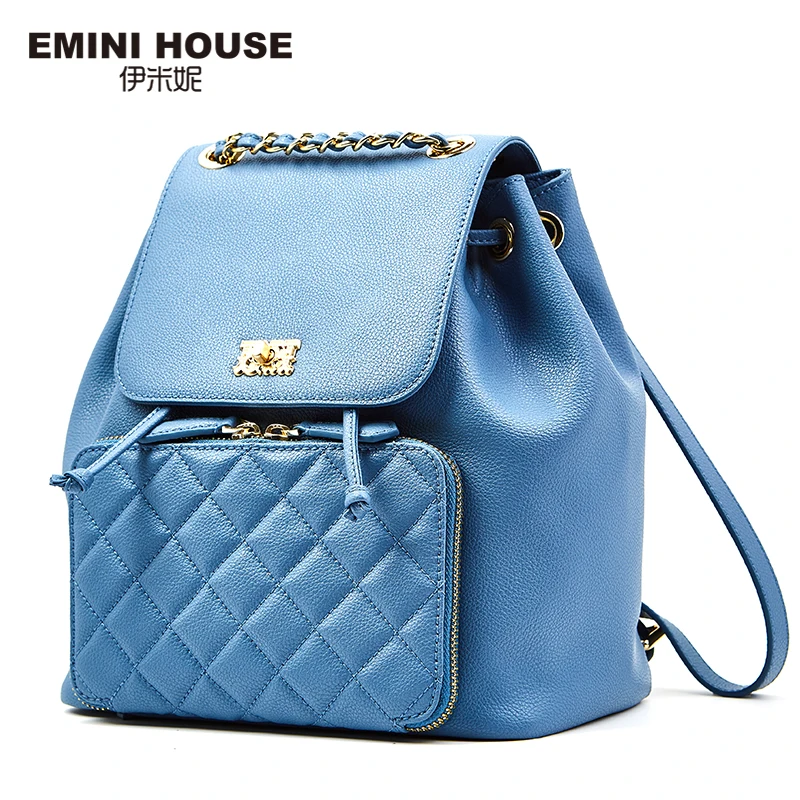 EMINI HOUSE Anti Theft рюкзак женский спилок кожаный рисунок путешествия для девочек