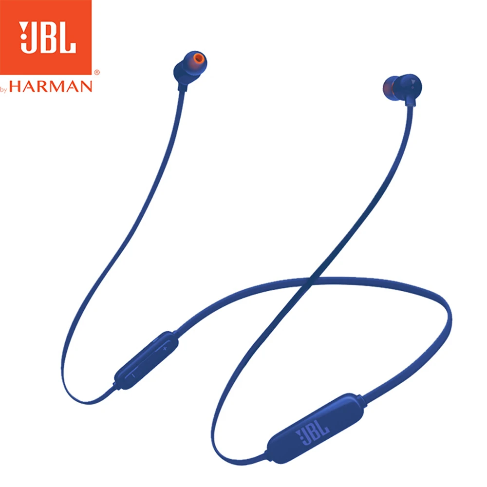 Blue JBL T110BT Bluetooth Беспроводные спортивные наушники Магнитная Спортивная гарнитура музыкальные наушники Поддержка громкой связи с микрофоном - Цвет: Blue