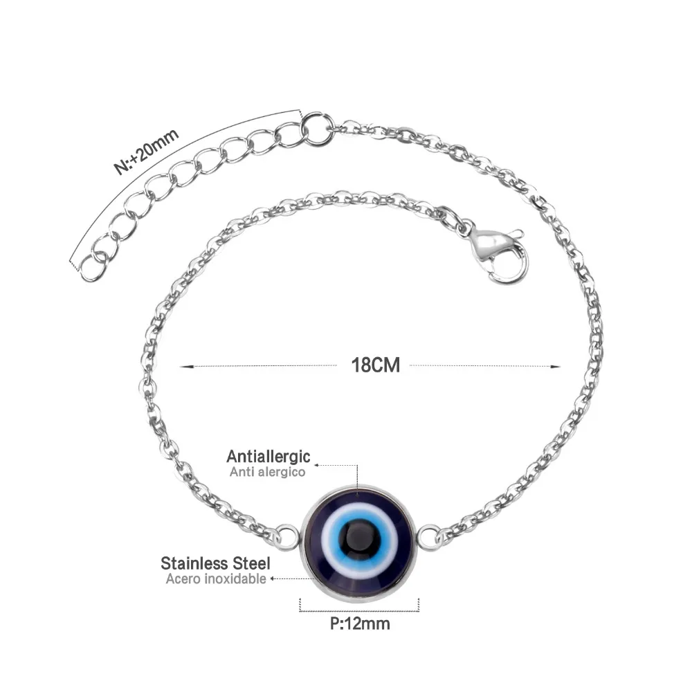Браслет LUXUSTEEL браслет из нержавеющей стали с синим глазом цепочка ювелирные