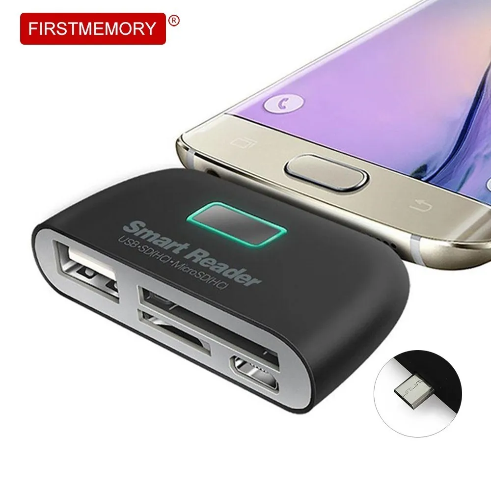 4 в 1 USB 2 0 концентратор кардридер адаптер для карт с SD/TF портативный мини OTG