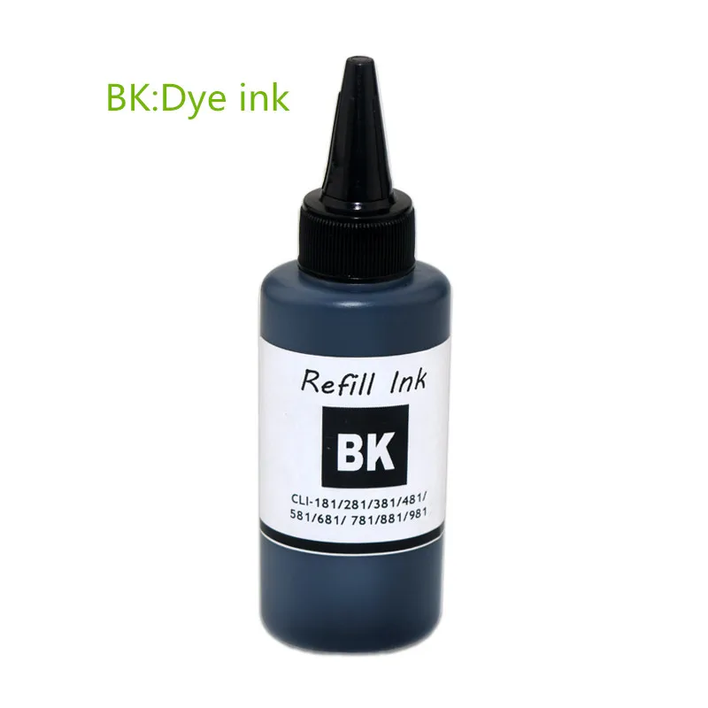 BK PGI-380 CLI-381 пигмент печатной краски пополнения чернил комплект для Canon PIXMA TS8130 TS6130 TR8530 TR9530 TS6230 TS8230 TR7530 принтер - Цвет: BK