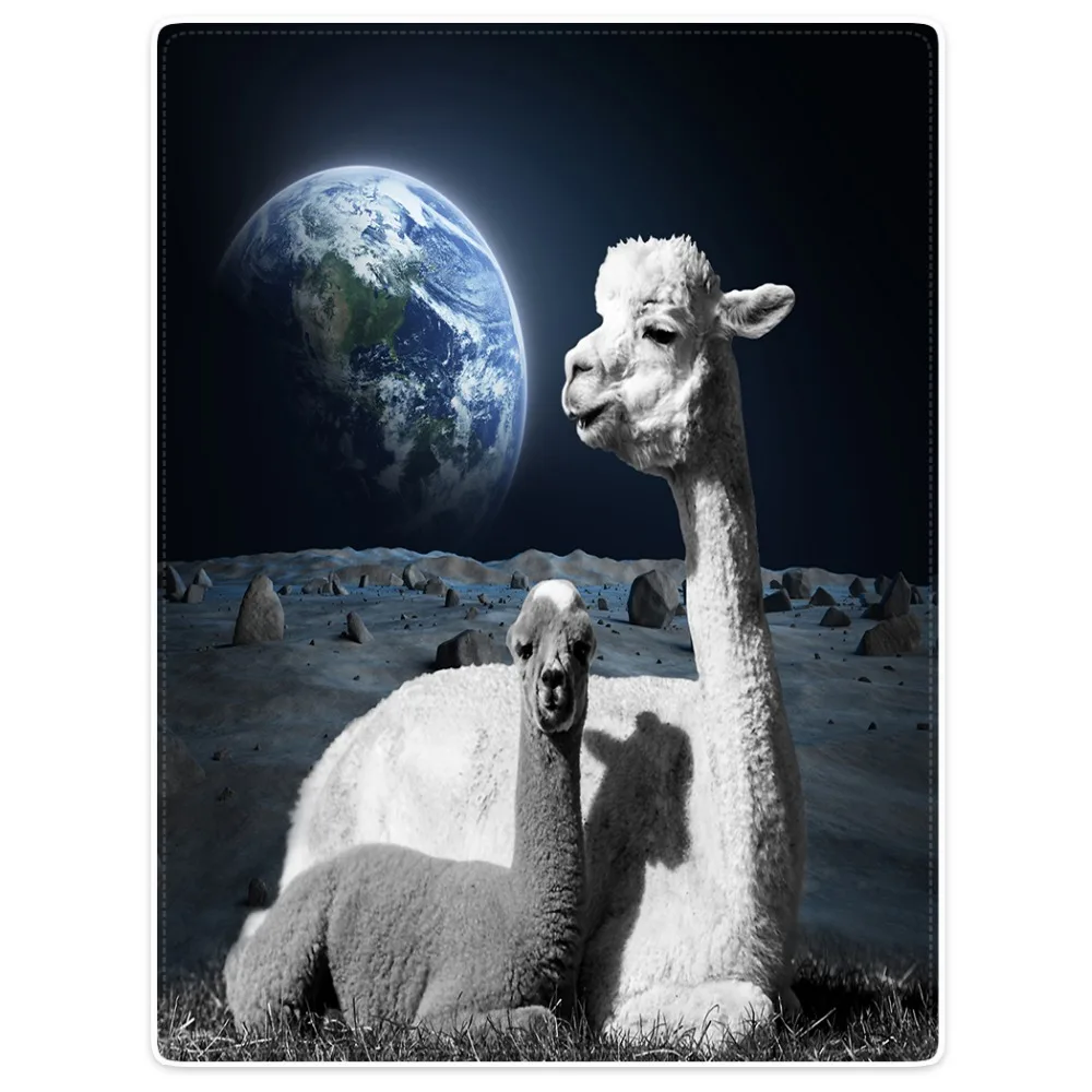 Одеяло s Cobertor теплое мягкое плюшевое забавное одеяло Alpacas наблюдающее за небом на