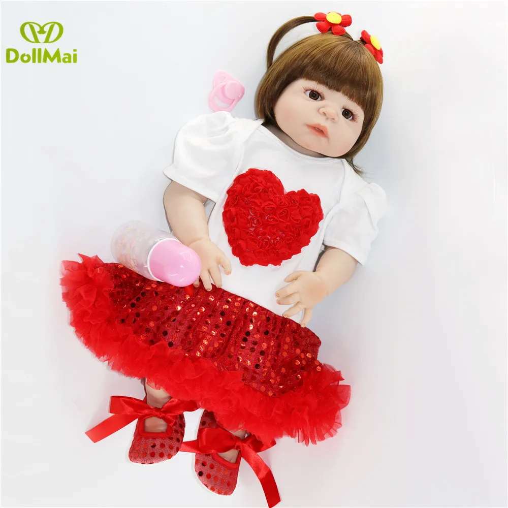 23&quotfull body silicone reborn baby vinyl princess toddler bebe toys infant dolls bathe menina boneca brinquedos | Игрушки и хобби