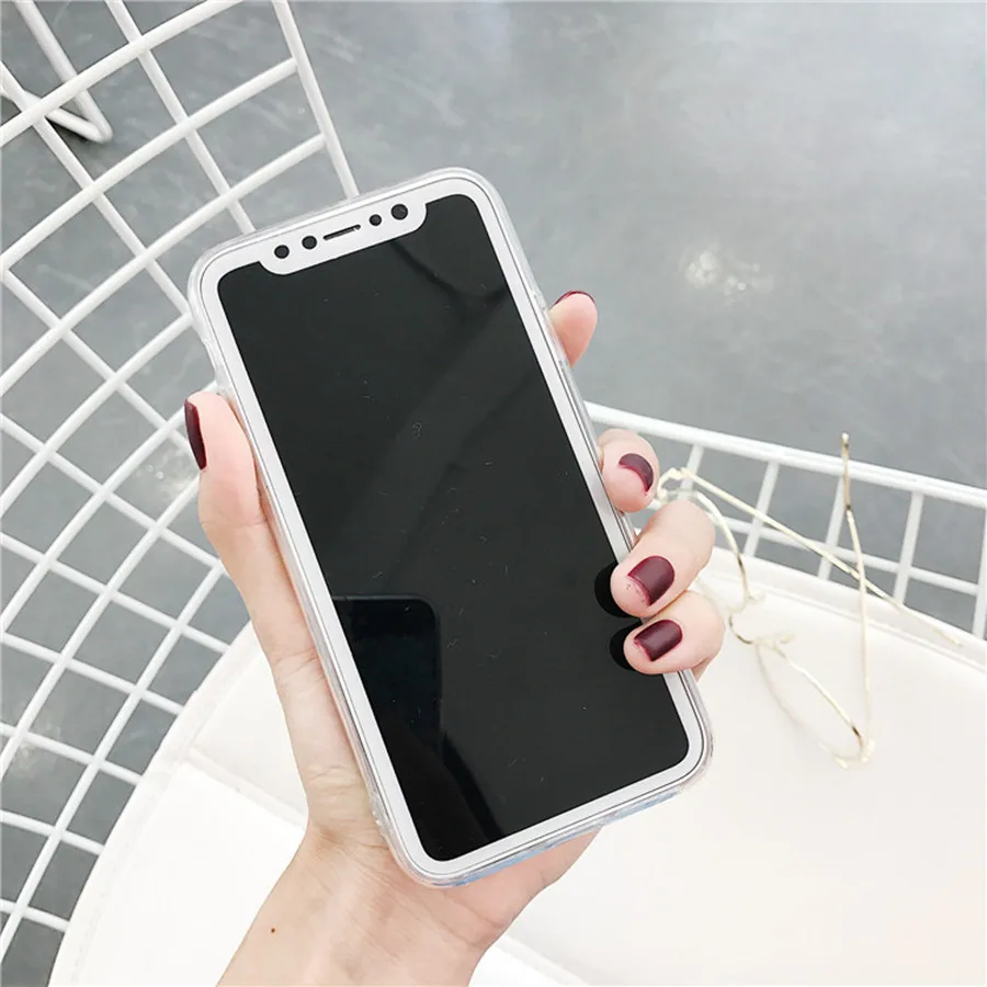 LANCASE блестящие чехлы для телефонов iPhone X Case зеркальный силиконовый прозрачный