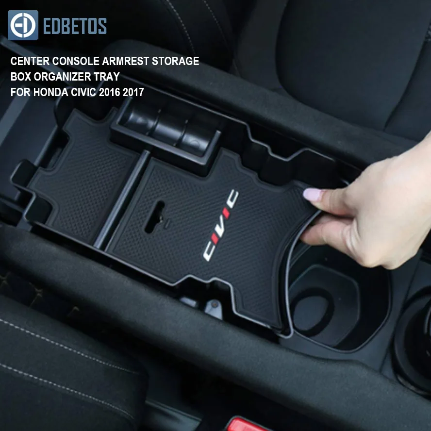EDBETOS подлокотник коробка для хранения для Honda Civic 10th Gen центр вторичный лоток Органайзер коробка для Honda аксессуары