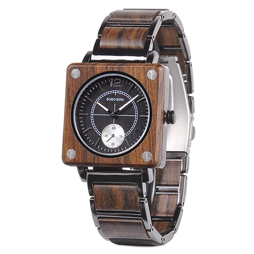 R14-1 brown BOBO BIRD мужские часы relogio masculino классические деревянные металлические наручные часы креативные модные дизайнерские кварцевые часы красивый подарок C-R14 - Цвет: R14-1 brown