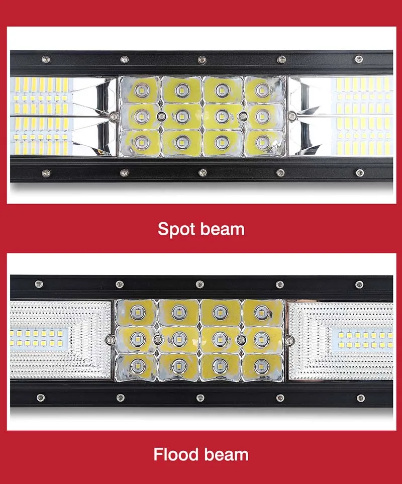 14'' 22'' 32'' 42'' inch 120W 192W 282W 372W LED Bar 3-Row Straight Led Curved Spot Flood Combo For ATV 4WD SUV