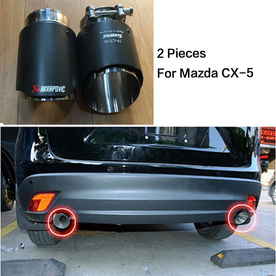 Бумблок для Mazda 6 Atenza Mazda CX-5 Audi Q5 Cadillac ATS Jeep Grand Cherokee Toyota Prado наконечники из углеродного волокна для выхлопа автомобиля