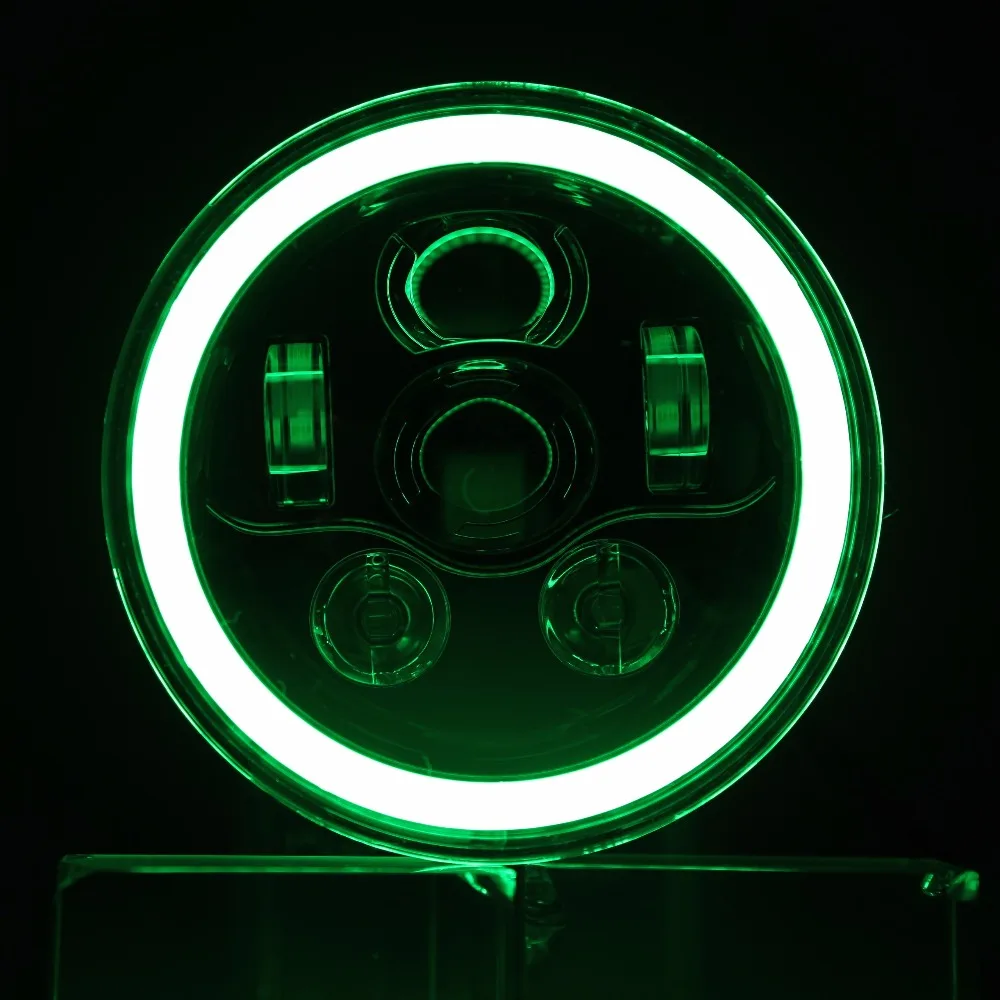 7 Дюймов Светодиодная Фара с RGB Многоцветными Ангельскими Глазками Daymaker Проектор