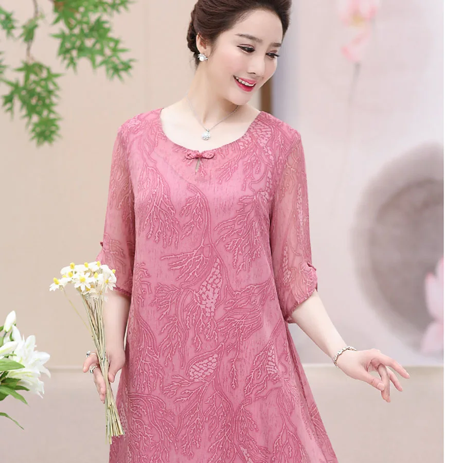 Платье До Колена Для Мамы шифоновое женское платье летнее для женщин среднего