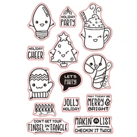 cute jolly cheer sets transparent clear silicone stamp for diy scrapbookinghandcraft photo album card making decorative stamp
