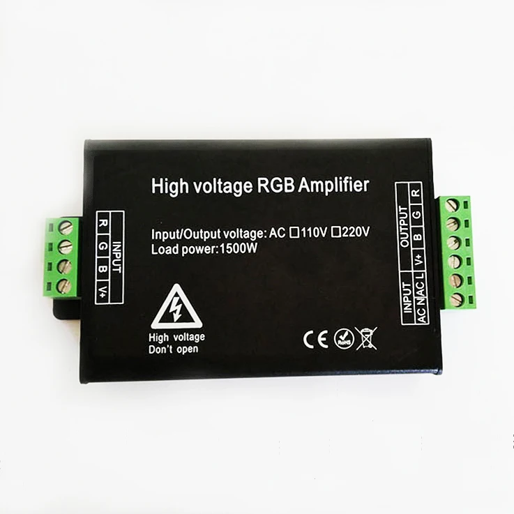 Светодиодный контроллер усилителя RGB AC 110 В 220 1500 Вт для 5050 3528 светодиодный