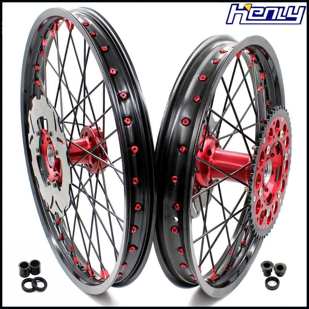21/18 мотоциклетный обод Enduro колеса Набор для HONDA XR650R 2000-2008 2001 2002 03 2004 05 2006 07 2008 диски черный луч 240 мм диски