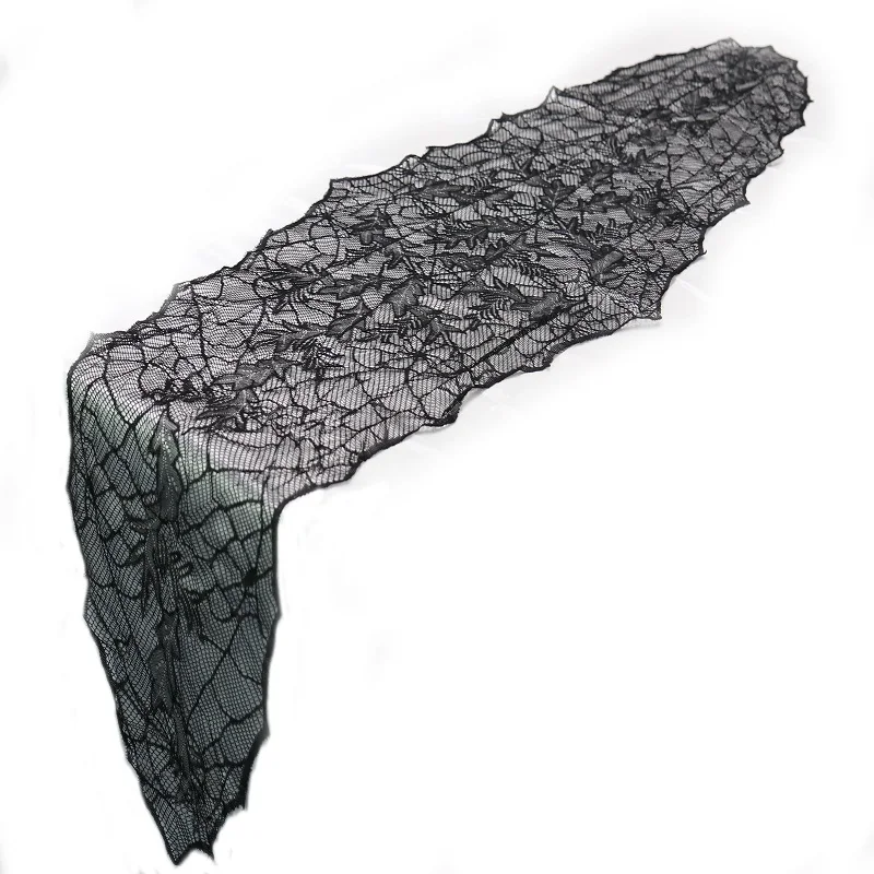black 55x180 см Хэллоуин украшения черный паутина Таблица runner фестиваль сетки покрытие стола домашний стол Декор поставки - Цвет: black