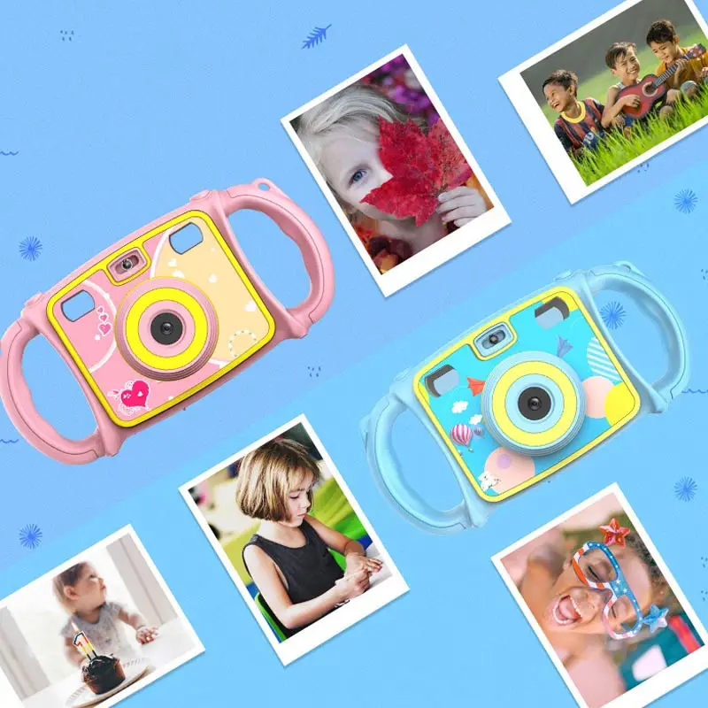 Новая популярная детская HD мини цифровая камера с двумя объективами