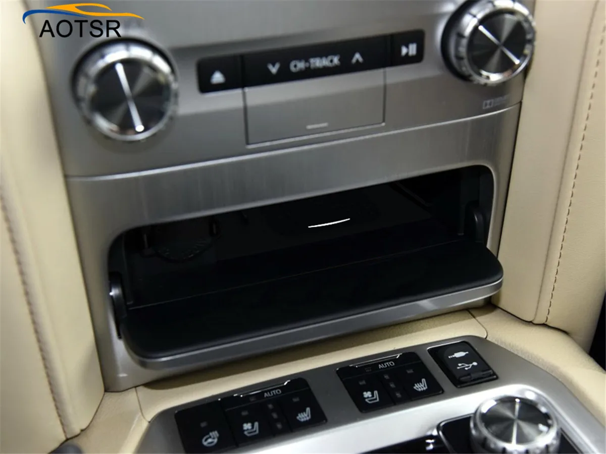 QI автомобильное зарядное устройство для Toyota LAND CRUISER 2014 + интеллектуальное инфракрасное Быстрое беспроводное
