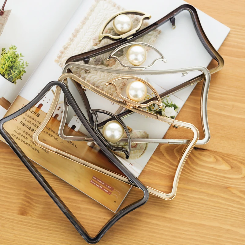 18cm Pearl Head Open Combine Dinner Box Frame Purse Case Material Binaural Gold Diy Parts Hardware Women Bags Of | Багаж и сумки