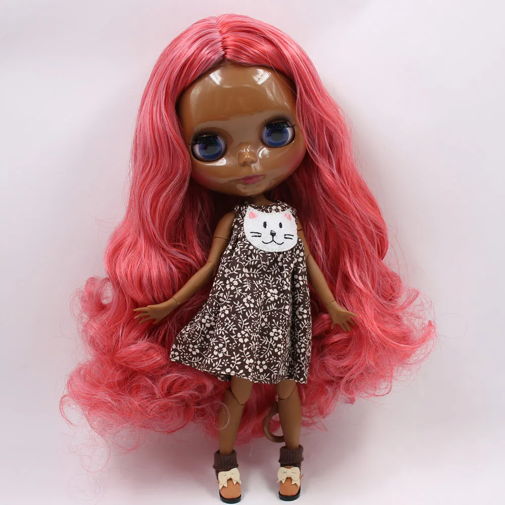 ICY Nude Blyth изготовленная на заказ кукла No. BL1063/1061 красные смешанные волосы 1/6 bjd, pullip, licca, jerryberry - Цвет: A doll clothes shoes