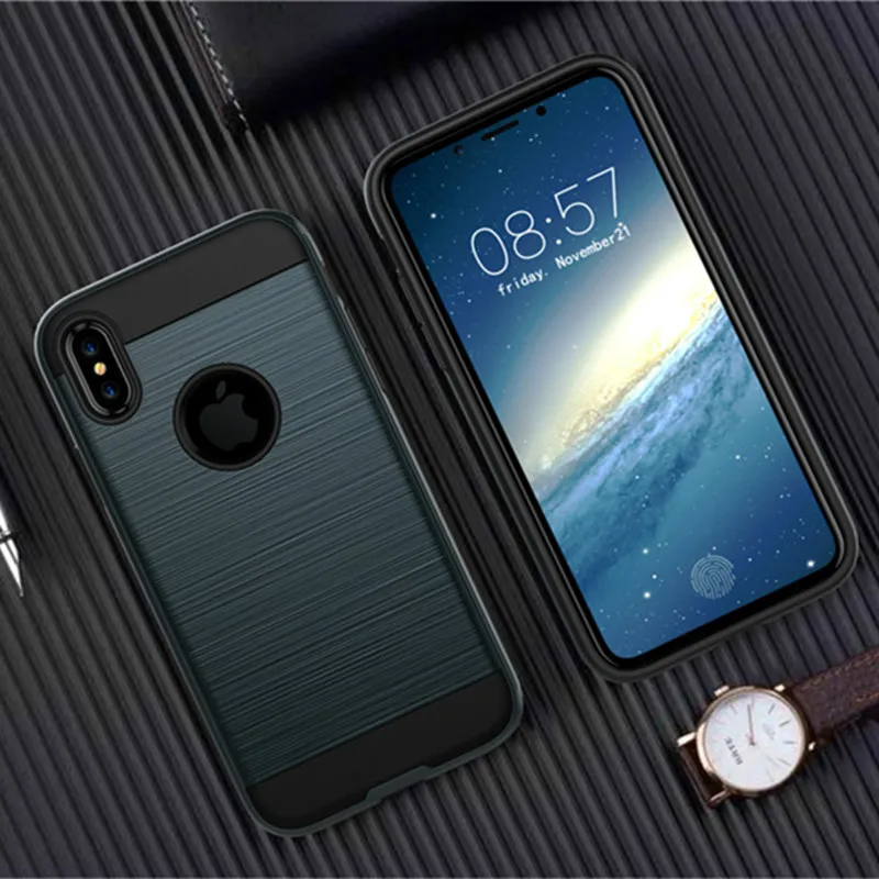 Роскошный тонкий матовый прочный бронированный чехол для iphone X 8 7 6 6s Plus Гибридный