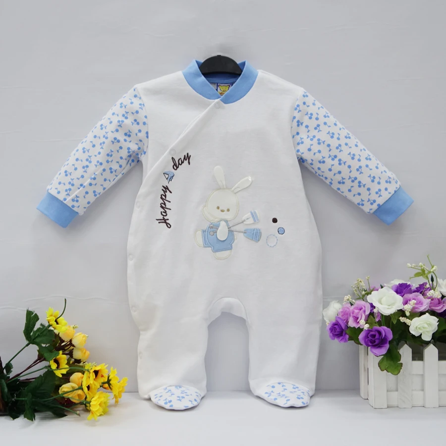 2021 Little Q pure cotton newborn spring autumn clothes one piece footies baby boy infant underwear four color clothing |