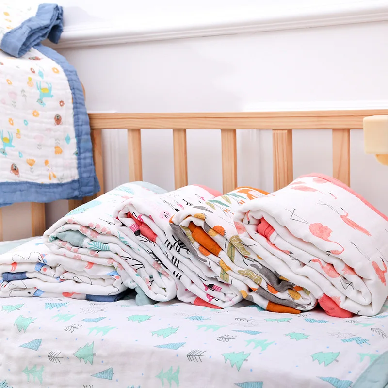 6 слойное супер мягкое многослойное хлопковое муслиновое одеяло детское