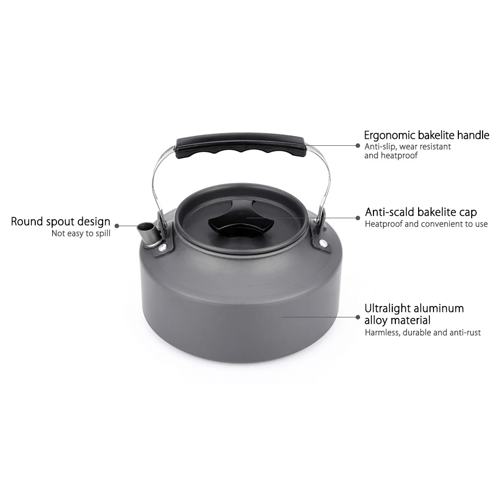 Походный чайник для воды 1 1л Сверхлегкий сплав уличный кофейник кувшин кемпинга