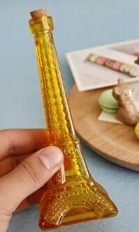 Новинка Новинка Zakka цветная Эйфелева башня стеклянная ваза домашнее украшение красочный ваза для домашнего декора - Цвет: Yellow