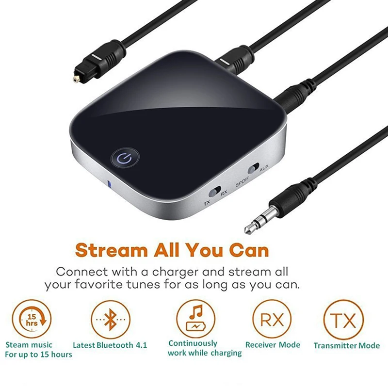 Bluetooth передатчик приемник Беспроводной аудио адаптер с оптический Toslink/SPDIF + 3.5 мм