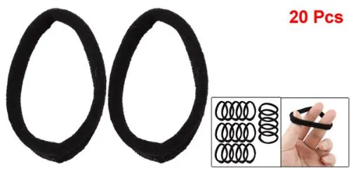 20 Pcs Black Elastic Hair Bands Ponytail Holders For Ladies Women | Красота и здоровье