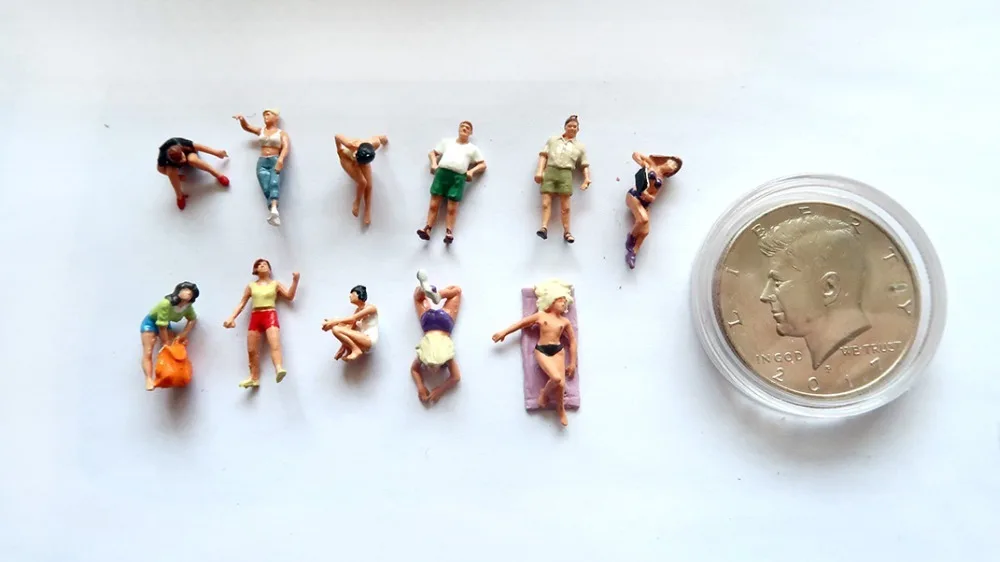 11psc/лот 1/87 Модель поезда Ho пляжные лазер людей пикантные миниатюрные фигурки песок стол модель сцены Micro Декорации для съемок Diorama