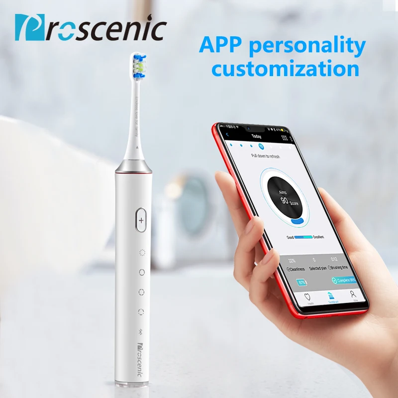 Proscenic Sonic электрические зубные щётки USB перезаряжаемые с 2 шт. DuPont Замена время