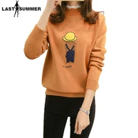 new fashion 2021 women autumn winter embroidery cartoon sweater pullovers casual warm female knitted sweaters pullover lady