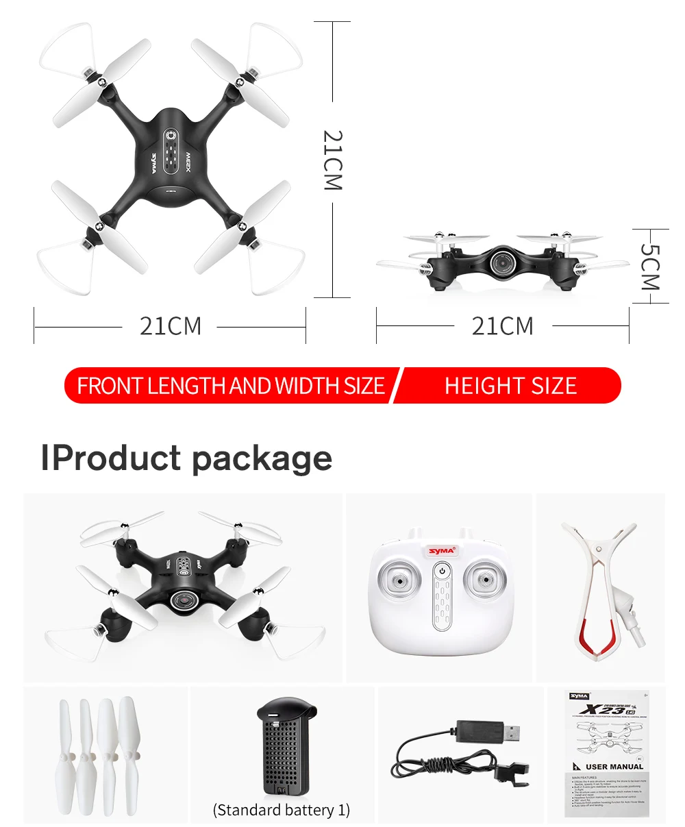 Вертолет SYMA RC X23W fpv-квадрокоптер Wifi передача в реальном времени Безголовый модель Дрон Профессиональный с камерой