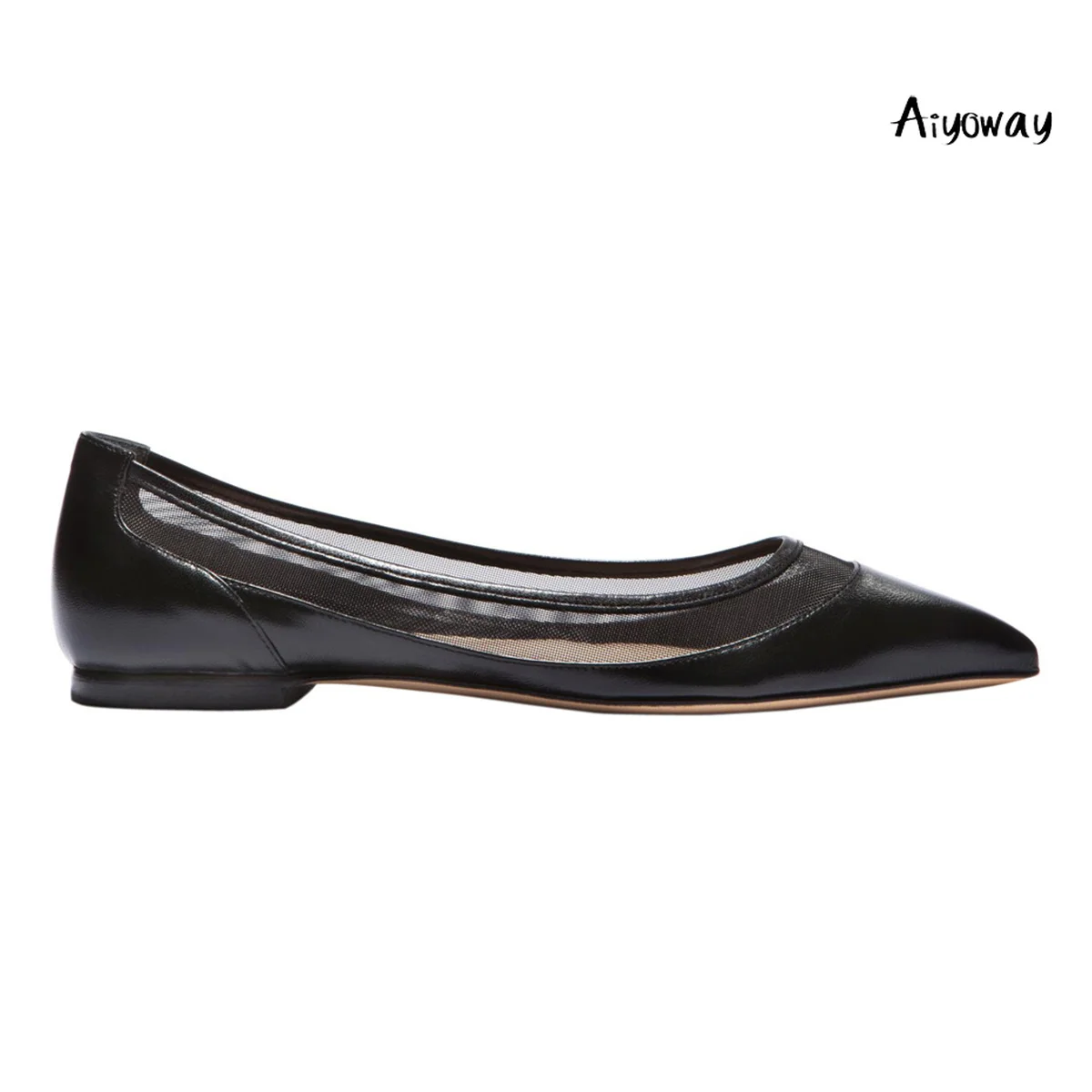 Туфли на плоской подошве низком каблуке женская обувь с острым носком из