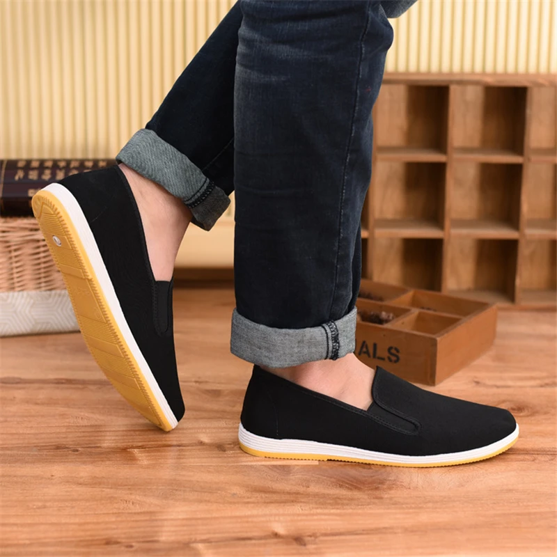 Top Quality Black Cotton Shoes Bruce Lee Vintage Chinese Kung Fu shoes Wing Chun Tai Chi Slipper Martial Art Pure | Обувь