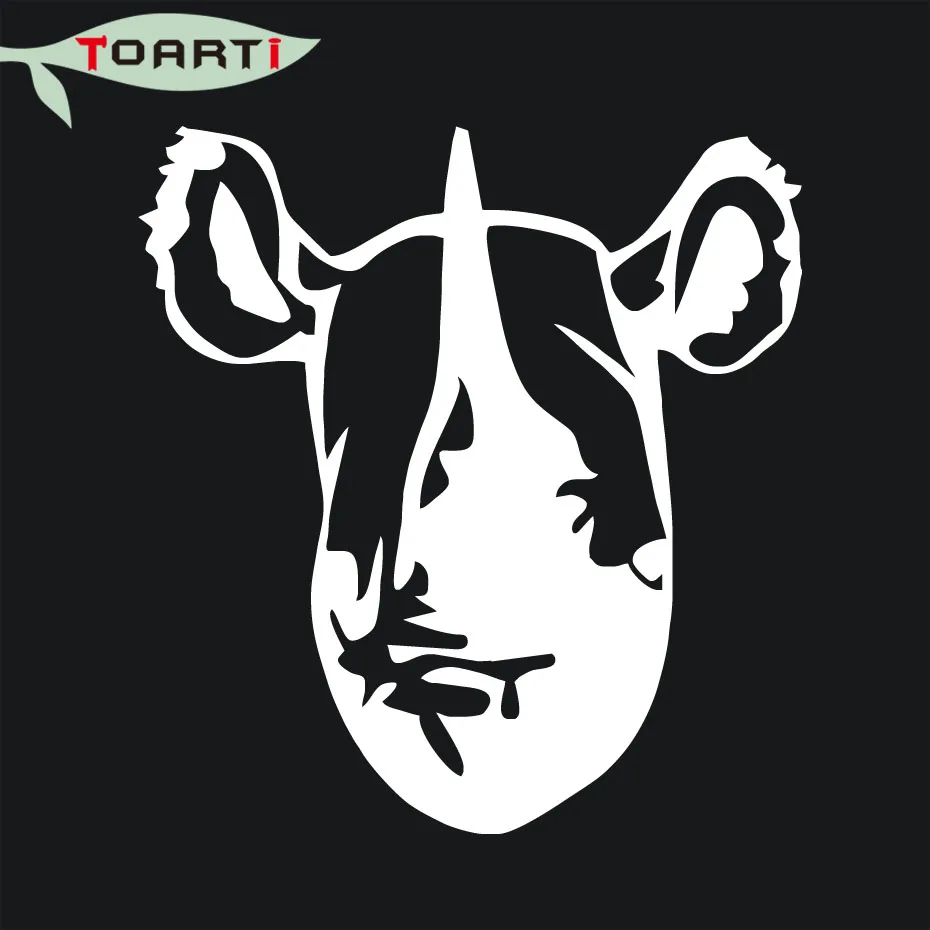 Голова носорога виниловая наклейка на автомобиль Креативный дизайн авто