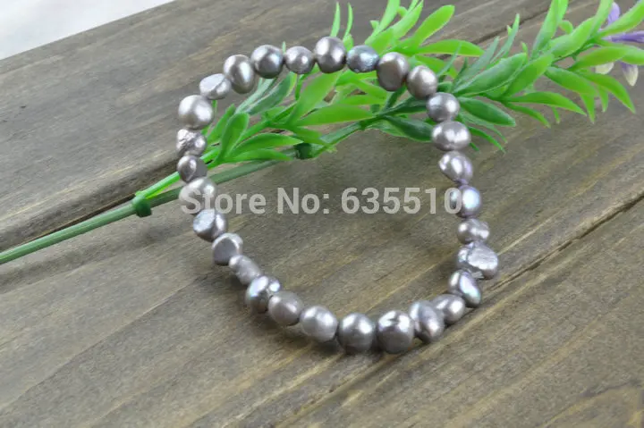 Серебристо серый цвет пресноводные жемчужные бусины в стиле барокко тянущиеся