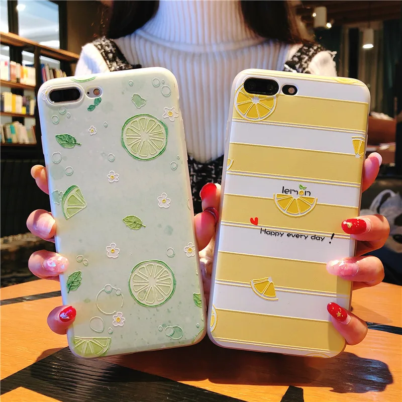 3D рельефный чехол Lemon Style для iPhone 5S SE 6 6S 7 8 Plus X мягкий Oppo R9 S R11 plus ЧЕХОЛ ДЛЯ vivo X7 X9 X9s X20