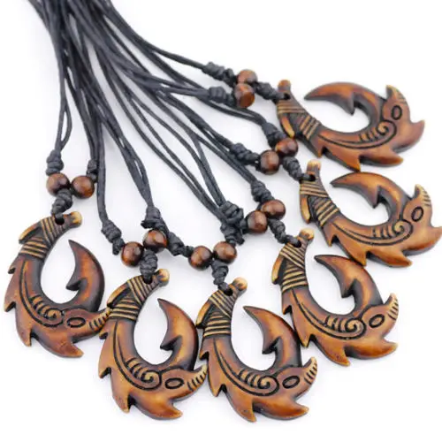 12 шт./партия ожерелье с подвеской в виде рыбьего крючка для мужчин и женщин