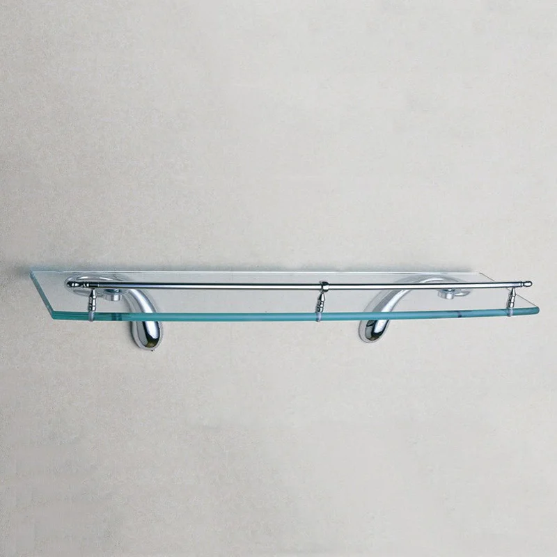 Glass Shelf Хромированный набор оборудования для ванной комнаты, латунный дозатор мыла для душа, кольцо для полотенец, крючок для халатов, вешалка, настенный держатель для туалетной щетки и бумаги - Цвет: Glass Shelf