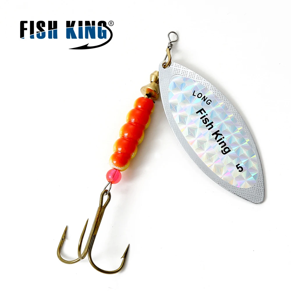 Fishing King 4 цвета 0#-5# spinner ложка приманки с металлической жесткой приманкой с тройным крючком рыболовные снасти Pesca