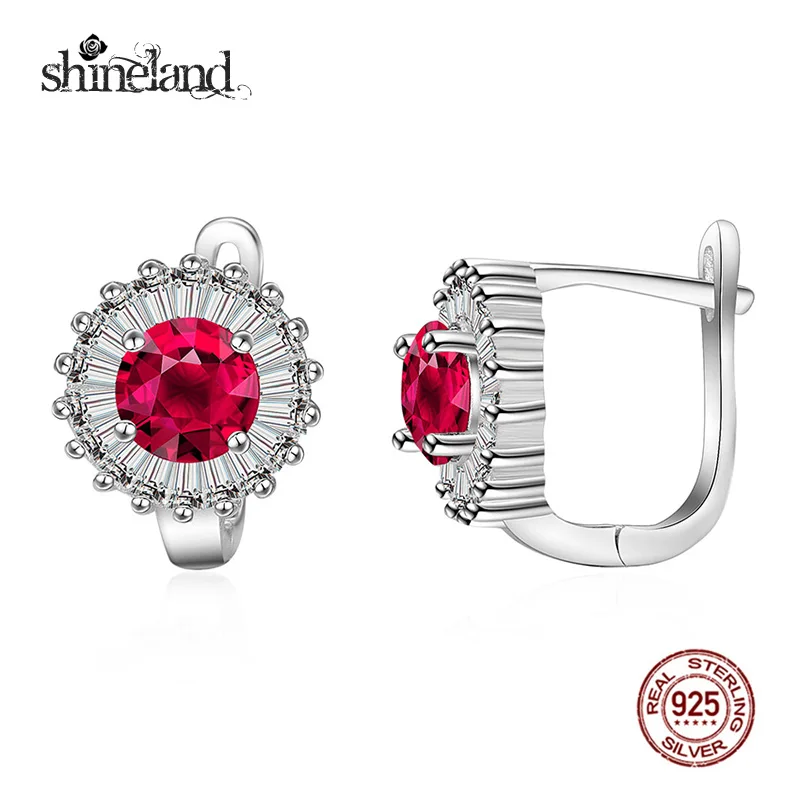 Shineland Винтаж Роскошные Красочные Круглый Цирконий Кристаллические серьги для