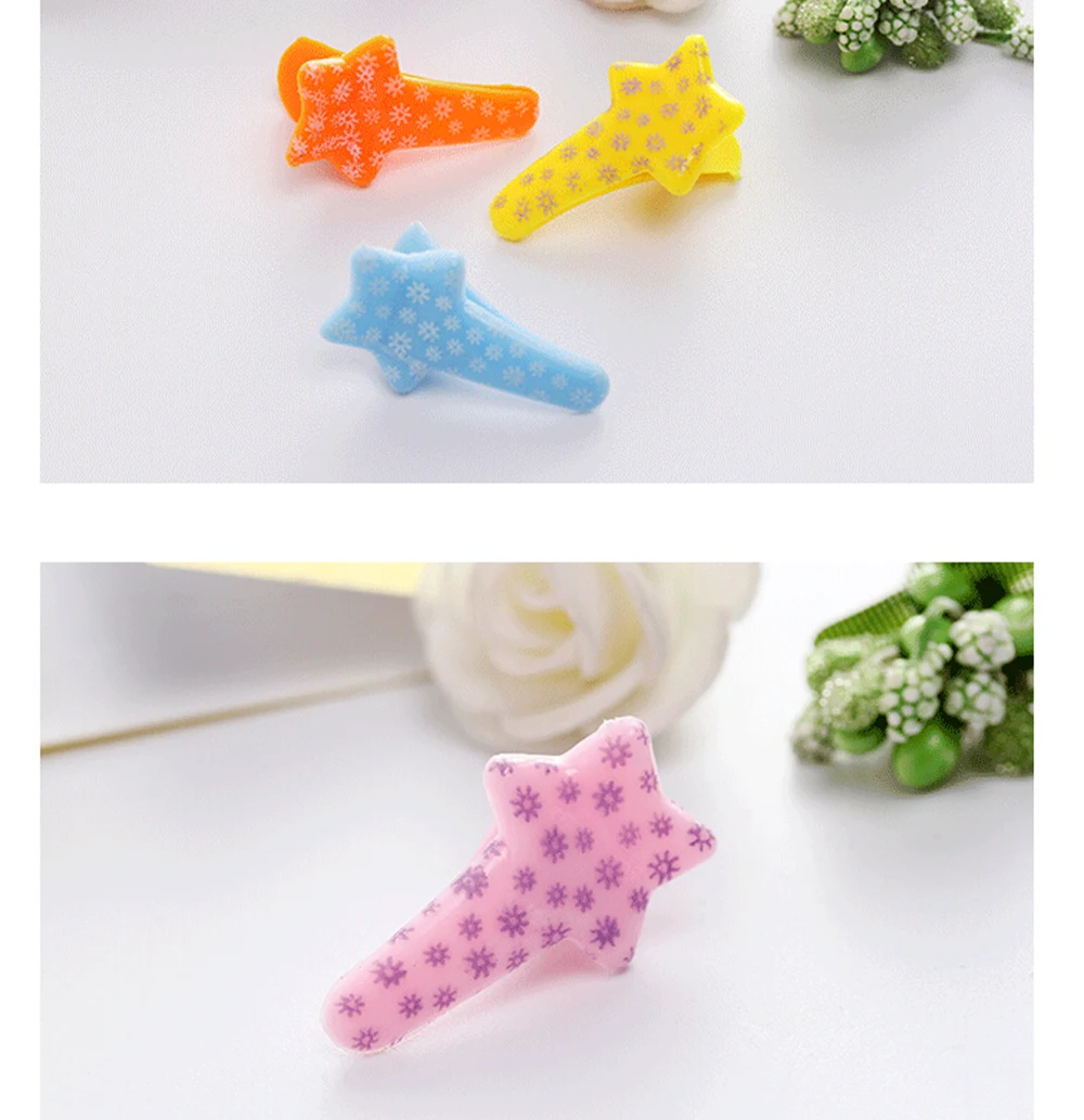 6 шт./лот Пять Звезда Форма Заколки Дети Точка Аксессуары Для Волос Принцесса Моды