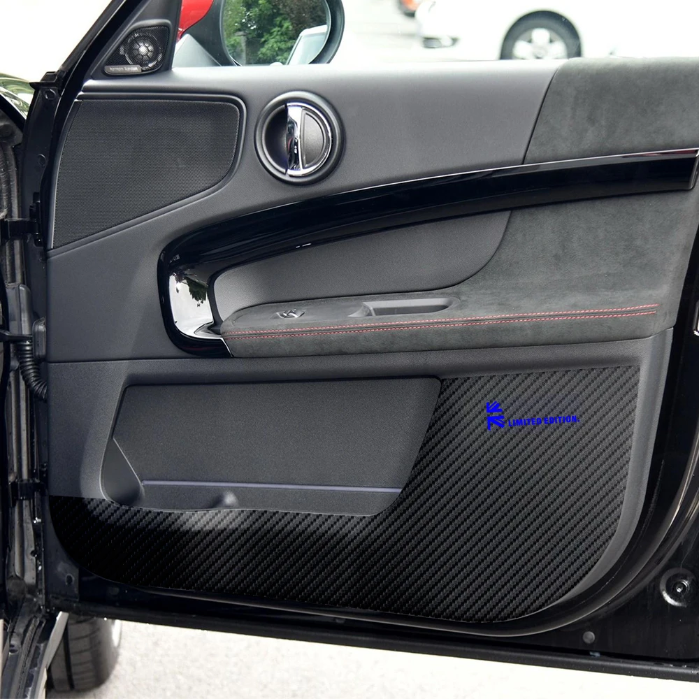 5D углеродное волокно кожа дверь Противоударная прокладка защитная крышка
