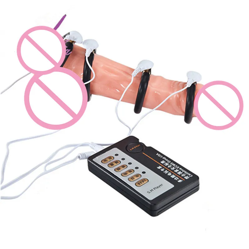 Электрический шок кольцо для пениса черный силиконовый пенис Cockring Задержка